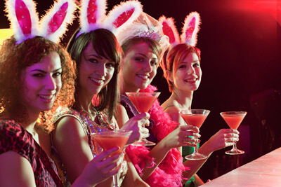 Four young women on hen night